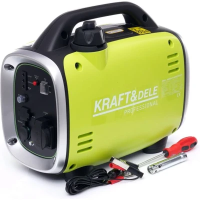 Afbeelding van Kraft &amp; Dele KD683 Inverter Generator Benzine Aggregaat 4 Takt met Stroomstabilisatie 1300 Watt USB, 12V en 230V Stopcontact Stroomgenerator Lichtgewicht compact, ideaal voor thuis of op de camping