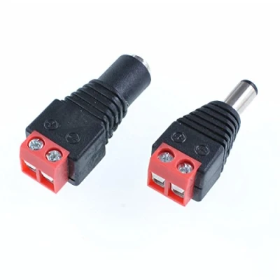 Afbeelding van 10 paar mannelijke+vrouwelijke 12 V 2,1 x 5,5 mm DC Power Jack Plug Adapter Connector voor CCTV camera (rood)
