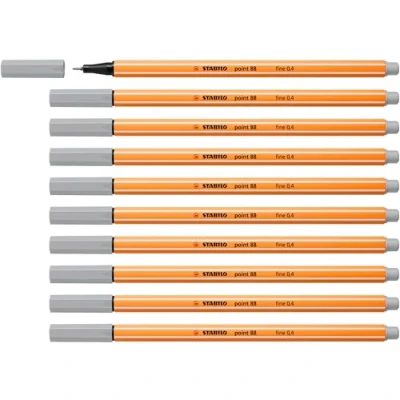 Afbeelding van STABILO point 88 Premium Fineliner Fine 0,4 mm Licht grijs Doos 10 stuks