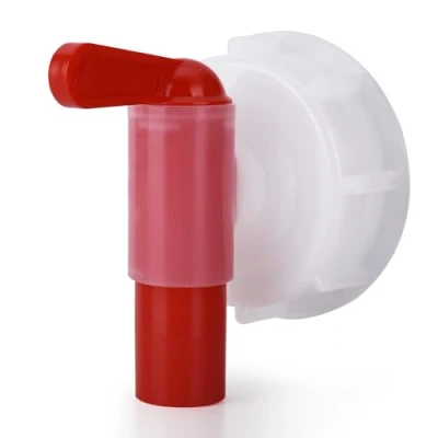 Afbeelding van Aftapkraan doseerkraan DIN61 uitloopkraan/doseerkraan voor 15 60 liter jerrycan tapkraan wit rood (DIN 61 schroefdraad jerrycan)
