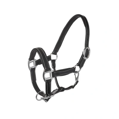 Afbeelding van MHS Leren halster Luxury black/silver Mini Jaarling (mt 2)