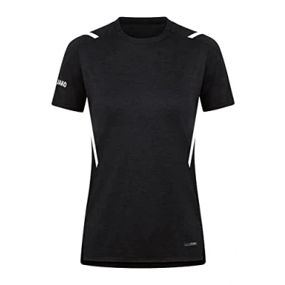 Afbeelding van T shirt Challenge Zwart gemeleerd/wit / 36