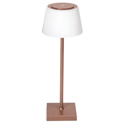Afbeelding van Aigostar Led tafellamp, draadloos, touch dimbaar, 3 kleurtemperaturen, bedlampje IP54 waterdicht, voor binnen en buiten, slaapkamer, woonkamer, restaurant, tuin, donkerbruin