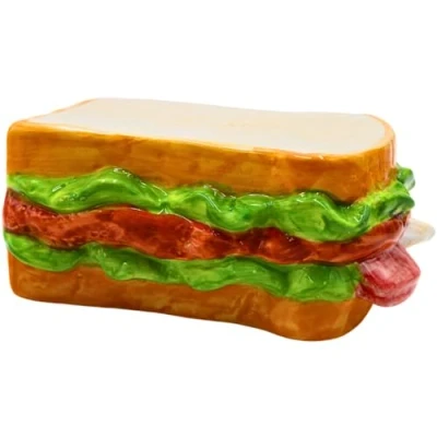 Afbeelding van Dekohelden24 Keramische spaarpot als sandwich witbrood sandwichspaarpot saving box, afmetingen L/B/H: ca. 12 x 6 15 cm