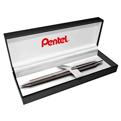 Afbeelding van Pentel BL407MA BOX EnerGel Sterling Liquid Gel rollerball in geschenkdoos, behuizing antraciet, lijndikte 0,35 mm, kogeldiameter 0,7 schrijfkleur zwart, 1 stuk (1 stuk)