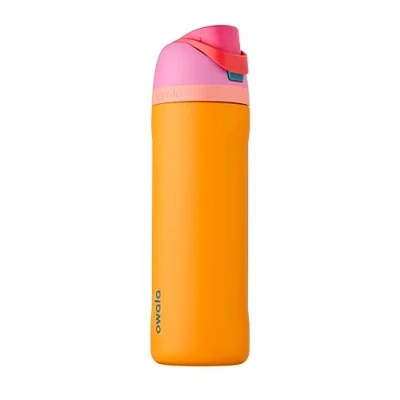 Afbeelding van Owala FreeSip Geïsoleerde roestvrijstalen waterfles met rietje voor sport en reizen, BPA vrij, 24 oz, orchidee/oranje (tropisch)