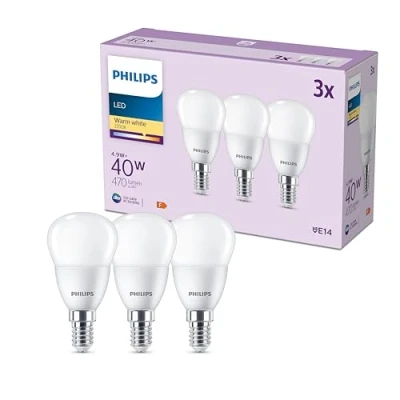 Afbeelding van Philips LED Kogellamp Mat 40 W E14 Warmwit licht 3 stuks
