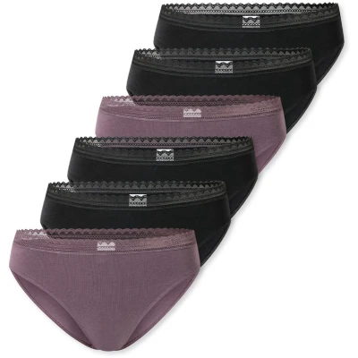 Afbeelding van Schiesser RIO 6ER PACK Slip, Dames, Maat: 44, Schwarz lila