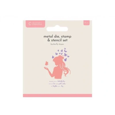 Afbeelding van CC Snijmal/Clearstamp/Stencil Set Silhoutte Butterfly Kisses
