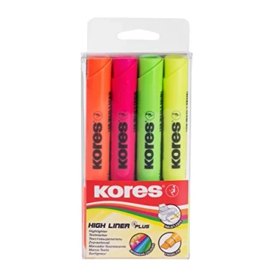 Afbeelding van Kores TM36040 markeerstiftenset, 1 stuks, 4 kleuren