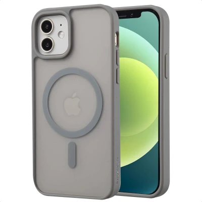 Afbeelding van Apple iPhone 12 MagSafe Hoesje Kunststof imoshion Hardcase/Backcover Grijs Telefoonhoesje