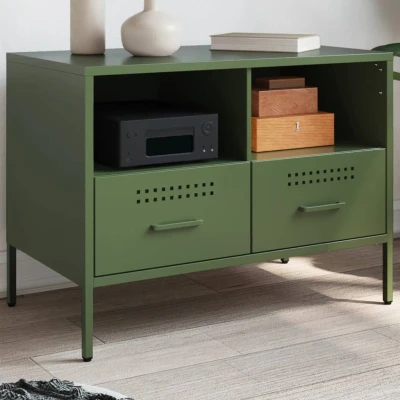 Afbeelding van vidaXL Tv meubel 68x39x50,5 cm koudgewalst staal olijfgroen