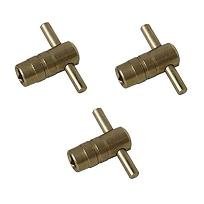 Afbeelding van Bulk Hardware BH03437 sleutel voor radiator, T vormig, massief messing, wit, 3 stuks