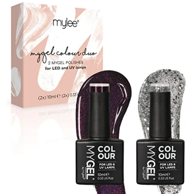 Afbeelding van Mylee Gel Nagellak Set 2x10ml [Christmas Glitter] UV/LED Gellak Nail Art Manicure Pedicure, Professioneel &amp; Thuisgebruik Langdurig en gemakkelijk aan te brengen
