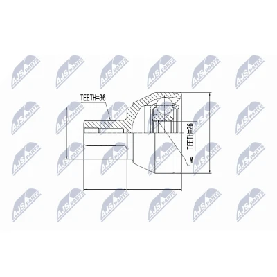 Afbeelding van NTY NPZ FR 027 Homokineet Wielzijde FORD: Focus 2 Kombi, 2, C Max