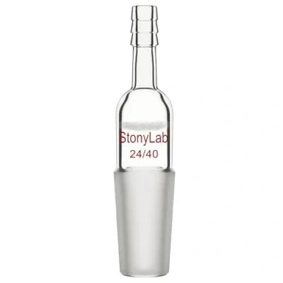 Afbeelding van stonylab Vacuum Adapter, Borosilicaat Glas Rechte Adapter met G1 Type Frit, 24/40 Ground Joint en 10 mm Slangaansluiting, Laboratorium