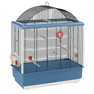 Afbeelding van Ferplast Kooi voor kanaria vogels en andere kleine exoten Palladio 4, elegant design met panoramadak, compleet accessoires draaibare voederbakken, 59 x 33 69 cm