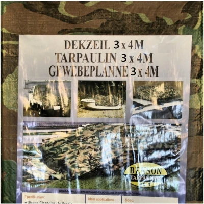 Afbeelding van Benson Camouflage Dekzeil 3 x 4 meter