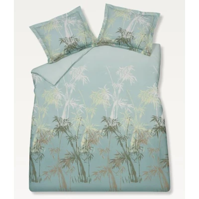 Afbeelding van Vandyck Paradise Palm dekbedovertrekset van katoensatijn 200TC inclusief kussensloop Mint