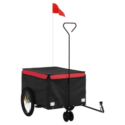 Afbeelding van Fietstrailer 30 kg ijzer zwart en rood