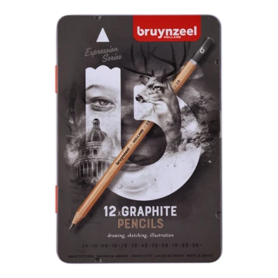 Afbeelding van Grafietpotloden Bruynzeel Expression blik 12 stuks
