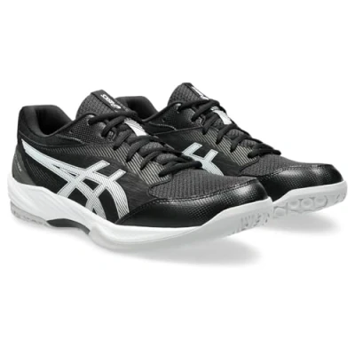 Afbeelding van Asics Geltask 4 Handbalschoenen, Heren, Maat: 41.5, Black/white Textiel/ synthetisch