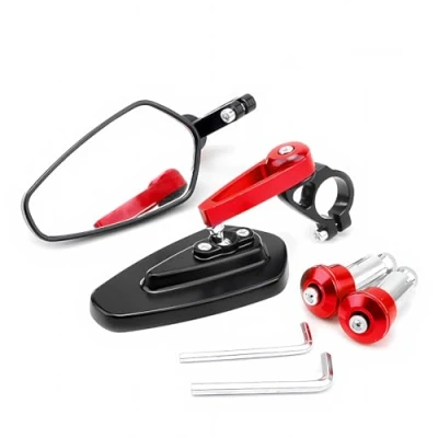 Afbeelding van Stuurspiegel voor motorfiets, 2 stuks, zijspiegel, achteruitkijkspiegel, 360 draaibare stuurspiegel, 7/8 inch, 22 mm, motorspiegel, compatibel