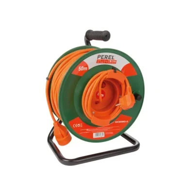 Afbeelding van Verlengsnoer haspel Perel 50 meter (IP20, 3 x 1.5 mm²)