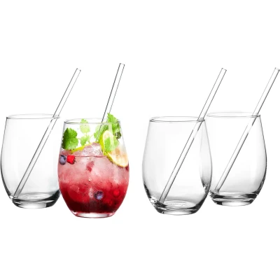 Afbeelding van Ritzenhoff &amp; Breker Gin longdrinkglazenset, 8 delig, elk 590 ml, inclusief glazen rietjes