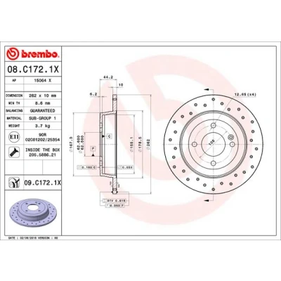 Afbeelding van Brembo Remschijf 08.C172.1X