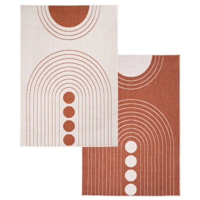 Afbeelding van Duo Binnen en Buiten Vloerkleed Dubbelzijdig Outdoor Laagpolig Tapijt Terra Creme 120x170 cm Rechthoek Polypropyleen Tapijtenloods