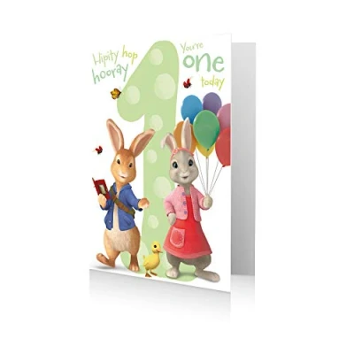 Afbeelding van Danilo Promotions Ltd Peter Rabbit Officiële Leeftijd 1 Verjaardagskaart Multi Colour, PE033, 7x6 inch