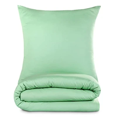 Afbeelding van Alreya Renforcé beddengoed 200 x 220 cm 100% katoen met YKK ritssluiting, superzacht dekbedovertrek, Oeko Tex® standaard gecertificeerd, Groente, alleen dekbedovertrek
