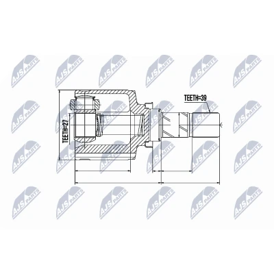 Afbeelding van Homokineet reparatie set, aandrijfas NTY NPW RE 043