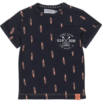 Afbeelding van Dirkje T shirt met all over print donkerblauw