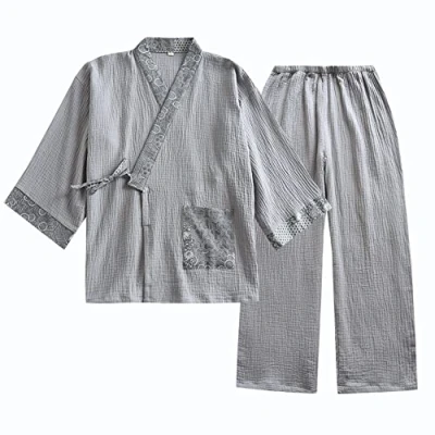Afbeelding van Een Japans merk kimono katoenen hanfu pyjama pak voor heren in oversized taoïstische kleding Zen, Color14, XL