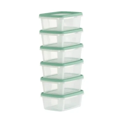 Afbeelding van Checkmart [6 pakjes klikbare luchtdichte containers met deksels, 250 ml (0,25 liter) voedselopslagcontainers, maaltijdbereidingscontainers deksels Lekbestendige magnetron en vriezer,