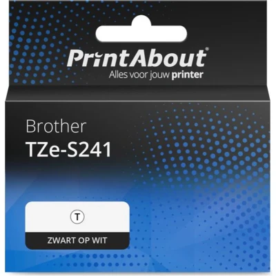 Afbeelding van Huismerk Brother TZe S241 Tape Zwart op wit (18 mm)