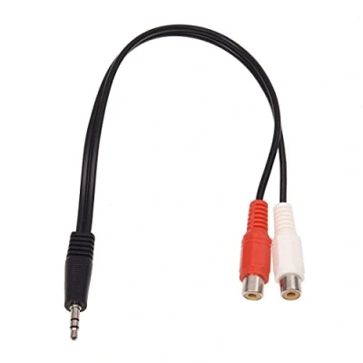 Afbeelding van Agona R 3,5 mm stereo adapter stekker naar 2 RCA vrouwelijke audio adapters, mannelijk x