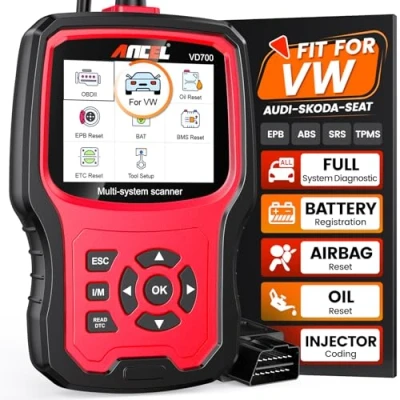Afbeelding van ANCEL VD700NEW OBD2 Diagnoseapparaat voor VAG serie voertuigen Diagnose OBD Autocodelezer met 8 Speciale Functies Olie TPMS EPB TPS Reset Injectorfunctie SAS DPF Scanner