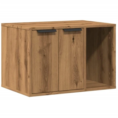 Afbeelding van vidaXL Kattenbakkast 60x40x40 cm bewerkt hout artisanaal eikenkleurig