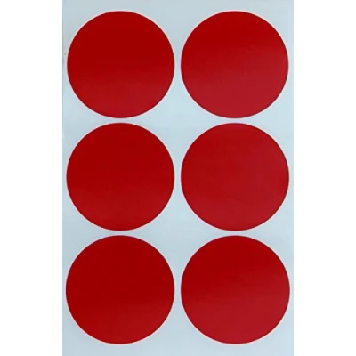Afbeelding van Gekleurde Stickers 50mm (5cm) Kleur Coding Labels stippen door Royal Green 72 Pack Rood