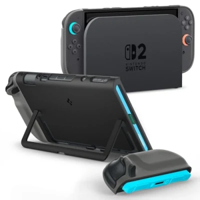 Afbeelding van Spigen Protective Case Nano Pop for Nintendo Switch 2, Slim, with Kickstand Black Sesame (Switch), Andere spelaccessoires, Zwart