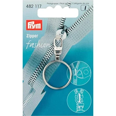 Afbeelding van PRYM Fashion ritssluiting trekker ring, metaal zilver