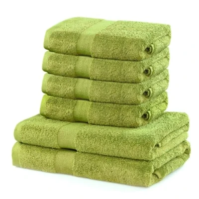 Afbeelding van DecoKing Marina, set van 6 katoenen kwaliteit, 525 g/m², 4 handdoeken 50 x 100 cm en 2 badhanddoeken 70 140 cm, seladongroen, groen, absorberend, stuks