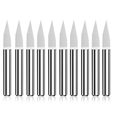 Afbeelding van 30 graden V groef bit,0.1mm Carbide PCB Graveren Router Tool,Tungsten CNC Bit,1/8 Inch Schacht Houtbewerking