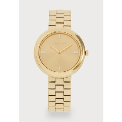 Afbeelding van Calvin Klein Twisted Bezel Horloge goldcoloured, Dames, Maat: One Size, Gold/coloured