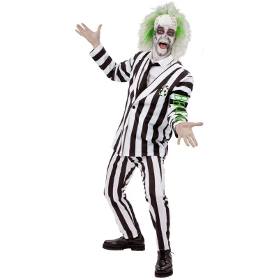 Afbeelding van Smiffys Beetlejuice Kostuum M Wit/Zwart