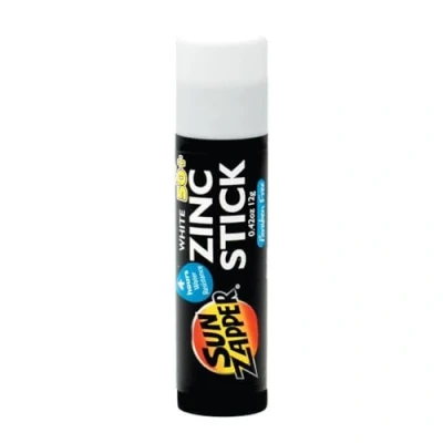 Afbeelding van Sun Zapper Zinc Oxide Mineral Sunscreen Stick SPF 50+ waterbestendig wit 12 g voor gezicht en lichaam volwassenen kinderen Made in Australië