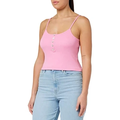 Afbeelding van ONLY Dames Onlnessa S/L Short Button JRS Top, Sachet pink, XL